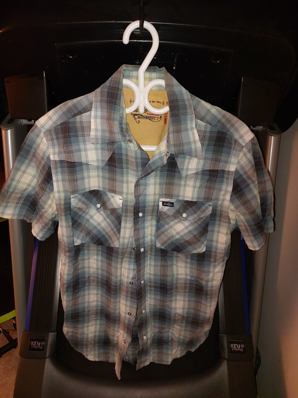Levi's Signature Men's Short-Sleeve Plaid Button-Down Shirt - Blue & Gray